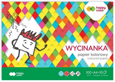 Blok Wycinanka, A4, 10 ark, 100 g, Happy Color Blok Wycinanka, A4, 10 ark, 100 g, Happy Color