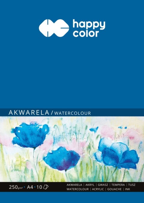 Blok akwarelowy, ART, A4, 10 ark, 250g, Happy Color Blok akwarelowy, ART, A4, 10 ark, 250g, Happy Color