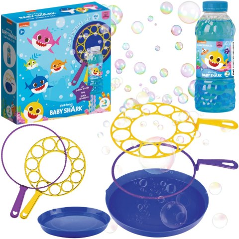 Mega Zestaw Bańki Mydlane Rekiny Baby Shark Duże Różdżki Tacka Płyn 450 ml Mega Zestaw Bańki Mydlane Rekiny Baby Shark Duże Różdżki Tacka Płyn 450 ml