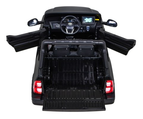 Toyota Hilux na akumulator dla dzieci Czarny + Napęd 4x4 + Pilot + 2 bagażniki + Radio MP3 + LED Toyota Hilux na akumulator dla dzieci Czarny + Napęd 4x4 + Pilot + 2 bagażniki + Radio MP3 + LED