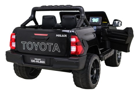 Toyota Hilux na akumulator dla dzieci Czarny + Napęd 4x4 + Pilot + 2 bagażniki + Radio MP3 + LED Toyota Hilux na akumulator dla dzieci Czarny + Napęd 4x4 + Pilot + 2 bagażniki + Radio MP3 + LED