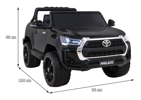 Toyota Hilux na akumulator dla dzieci Czarny + Napęd 4x4 + Pilot + 2 bagażniki + Radio MP3 + LED Toyota Hilux na akumulator dla dzieci Czarny + Napęd 4x4 + Pilot + 2 bagażniki + Radio MP3 + LED