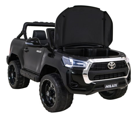 Toyota Hilux na akumulator dla dzieci Czarny + Napęd 4x4 + Pilot + 2 bagażniki + Radio MP3 + LED Toyota Hilux na akumulator dla dzieci Czarny + Napęd 4x4 + Pilot + 2 bagażniki + Radio MP3 + LED