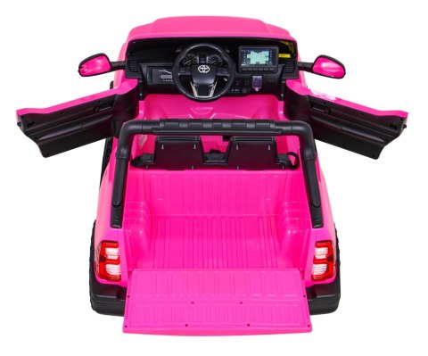 Toyota Hilux na akumulator dla dzieci Różowy + Napęd 4x4 + Pilot + 2 bagażniki + Radio MP3 + LED Toyota Hilux na akumulator dla dzieci Różowy + Napęd 4x4 + Pilot + 2 bagażniki + Radio MP3 + LED
