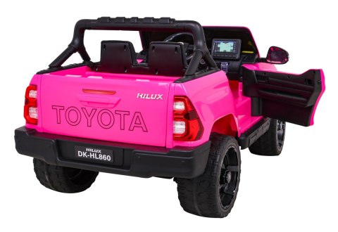 Toyota Hilux na akumulator dla dzieci Różowy + Napęd 4x4 + Pilot + 2 bagażniki + Radio MP3 + LED Toyota Hilux na akumulator dla dzieci Różowy + Napęd 4x4 + Pilot + 2 bagażniki + Radio MP3 + LED