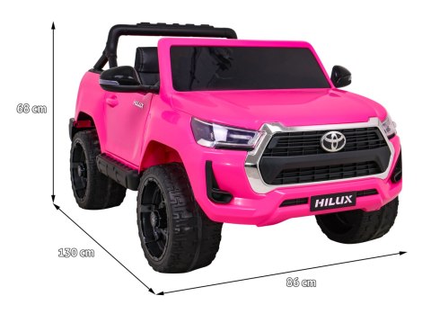 Toyota Hilux na akumulator dla dzieci Różowy + Napęd 4x4 + Pilot + 2 bagażniki + Radio MP3 + LED Toyota Hilux na akumulator dla dzieci Różowy + Napęd 4x4 + Pilot + 2 bagażniki + Radio MP3 + LED