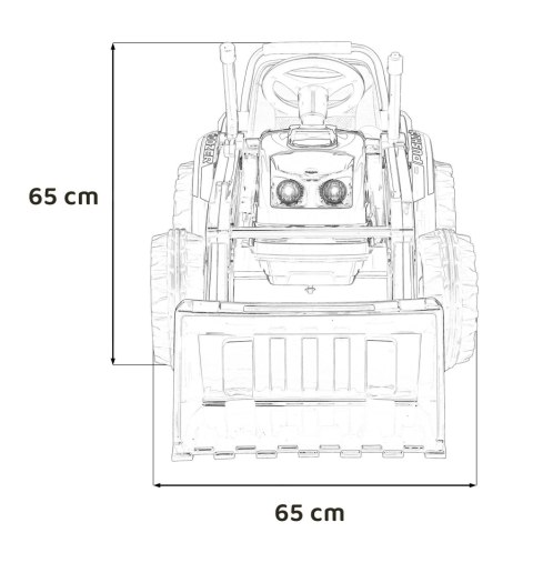 Traktor Na Akumulator Koparka Czerwona Ruchoma Łyżka Pilot Radio FM LED