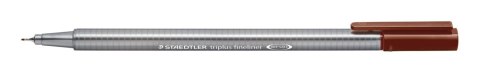 Cienkopis triplus, trójkątny, 0.3 mm, brązowy, Staedtler