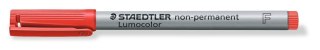 Foliopis Lumocolor, F, zmywalny, czerwony, Staedtler