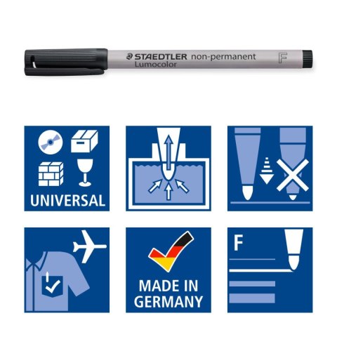 Foliopis Lumocolor, F, zmywalny, czerwony, Staedtler Foliopis Lumocolor, F, zmywalny, czerwony, Staedtler