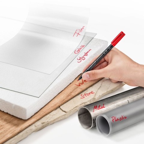 Foliopis Lumocolor, M, wodoodporny, czerwony, Staedtler