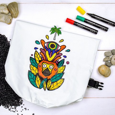 Marker Lumocolor, wodoodporny, ścięty, niebieski, Staedtler