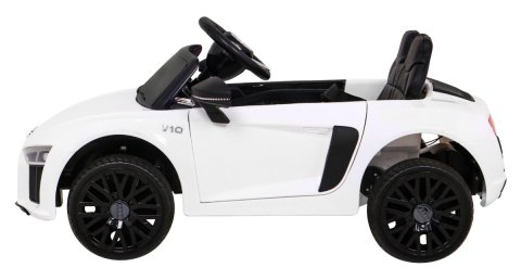 Audi R8 na akumulator dla dzieci Biały + Pilot + EVA + Wolny Start + MP3 LED Audi R8 na akumulator dla dzieci Biały + Pilot + EVA + Wolny Start + MP3 LED
