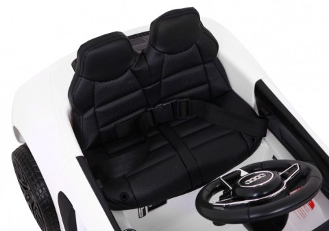 Audi R8 na akumulator dla dzieci Biały + Pilot + EVA + Wolny Start + MP3 LED Audi R8 na akumulator dla dzieci Biały + Pilot + EVA + Wolny Start + MP3 LED