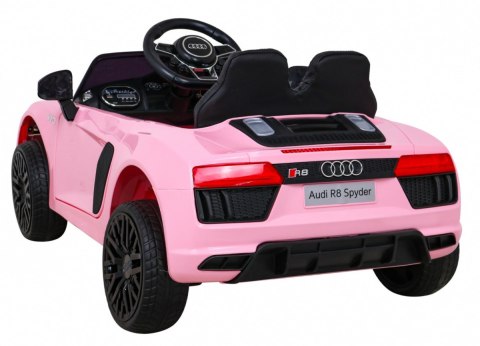 Audi R8 na akumulator dla dzieci Różowy + Pilot + EVA + Wolny Start + MP3 LED Audi R8 na akumulator dla dzieci Różowy + Pilot + EVA + Wolny Start + MP3 LED
