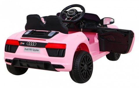 Audi R8 na akumulator dla dzieci Różowy + Pilot + EVA + Wolny Start + MP3 LED Audi R8 na akumulator dla dzieci Różowy + Pilot + EVA + Wolny Start + MP3 LED