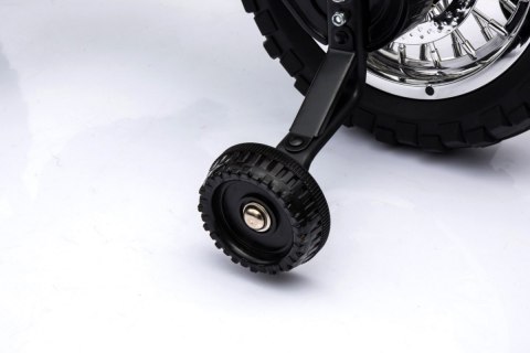 Motorek Cross dla dzieci Pojazd na akumulator Czerwony + Pomocnicze kółka + Dźwięki LED Motorek Cross dla dzieci Pojazd na akumulator Czerwony + Pomocnicze kółka + Dźwięki LED