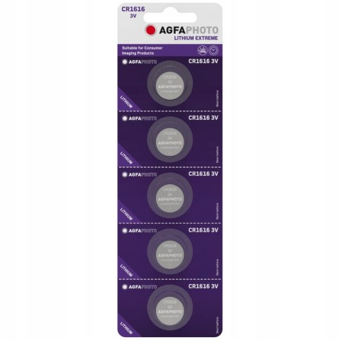 5x BATERIA GUZIKOWA AGFAPHOTO CR1616 3V LITOWA 5x BATERIA GUZIKOWA AGFAPHOTO CR1616 3V LITOWA