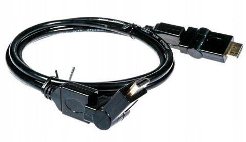 KABEL HDMI REGULOWANE WTYKI KĄTOWE 360 1,5M v1,4 KABEL HDMI REGULOWANE WTYKI KĄTOWE 360 1,5M v1,4