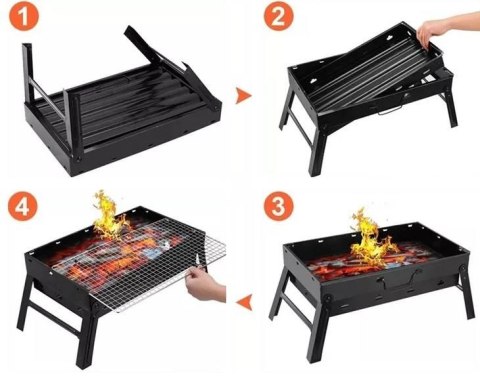 GRILL TURYSTYCZNY WĘGLOWY PRZENOŚNY WALIZKA RUSZT GRILL TURYSTYCZNY WĘGLOWY PRZENOŚNY WALIZKA RUSZT