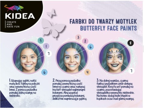 FARBKI DO TWARZY MOTYLEK 8 KOLORÓW FARBKI DO TWARZY MOTYLEK 8 KOLORÓW