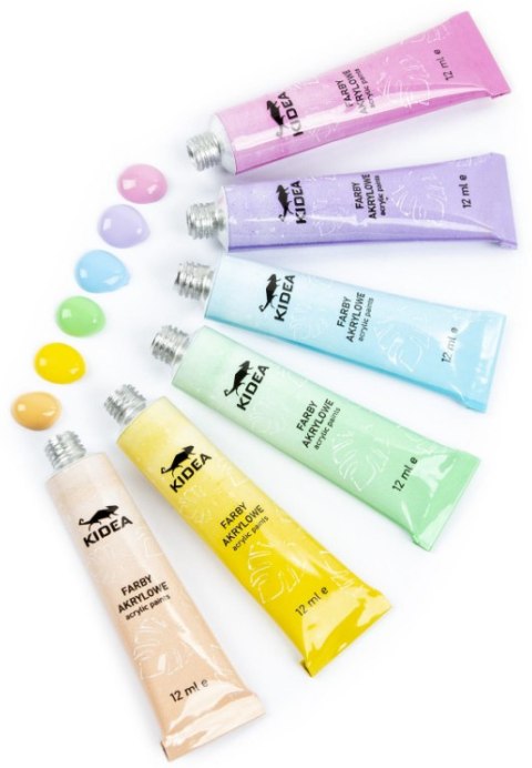 FARBY AKRYLOWE PASTELOWE W TUBACH 12KOL 12ML ZESTA