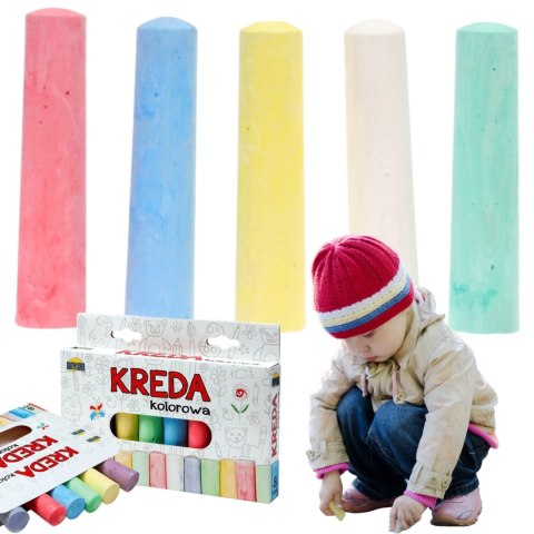 KREDA CHODNIKOWA GRUBA KOLOROWA SZKOLNA MALOWANIE KREDA CHODNIKOWA GRUBA KOLOROWA SZKOLNA MALOWANIE