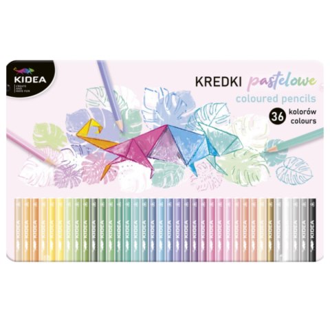 KREDKI PASTELOWE W METALOWYM PUDEŁKU 36k KIDEA KREDKI PASTELOWE W METALOWYM PUDEŁKU 36k KIDEA
