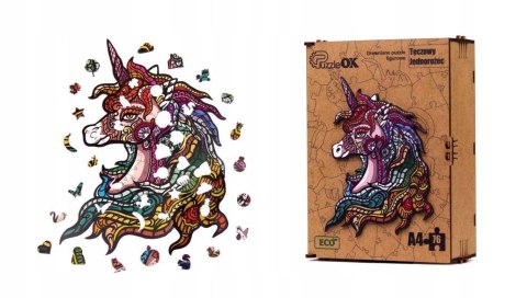 PUZZLE DREWNIANE UKŁADANKA JEDNOROŻEC KUCYK TĘCZOW PUZZLE DREWNIANE UKŁADANKA JEDNOROŻEC KUCYK TĘCZOW