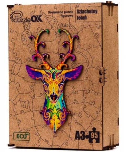 PUZZLE DREWNIANE UKŁADANKA JELEŃ DZIKIE ZWIERZĘ PUZZLE DREWNIANE UKŁADANKA JELEŃ DZIKIE ZWIERZĘ