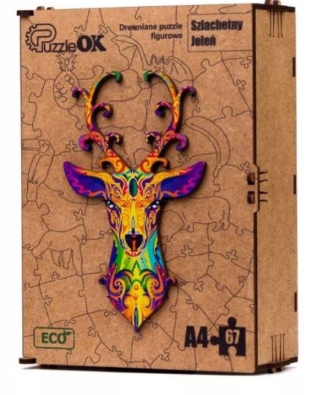 PUZZLE DREWNIANE UKŁADANKA JELEŃ DZIKIE ZWIERZĘ PUZZLE DREWNIANE UKŁADANKA JELEŃ DZIKIE ZWIERZĘ