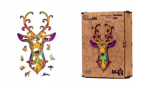 PUZZLE DREWNIANE UKŁADANKA JELEŃ DZIKIE ZWIERZĘ PUZZLE DREWNIANE UKŁADANKA JELEŃ DZIKIE ZWIERZĘ