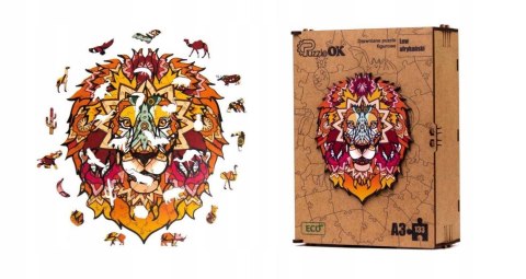 PUZZLE DREWNIANE UKŁADANKA LEW KOT AFRYKAŃSKI PUZZLE DREWNIANE UKŁADANKA LEW KOT AFRYKAŃSKI