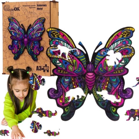 PUZZLE DREWNIANE UKŁADANKA MOTYL KOLOROWY WZORY PUZZLE DREWNIANE UKŁADANKA MOTYL KOLOROWY WZORY
