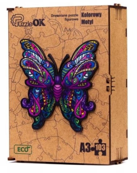 PUZZLE DREWNIANE UKŁADANKA MOTYL KOLOROWY WZORY PUZZLE DREWNIANE UKŁADANKA MOTYL KOLOROWY WZORY