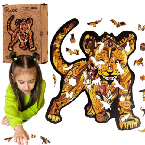 PUZZLE DREWNIANE UKŁADANKA LEW MAŁY TYGRYS SIMBA PUZZLE DREWNIANE UKŁADANKA LEW MAŁY TYGRYS SIMBA