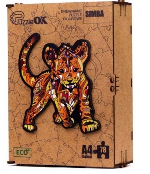 PUZZLE DREWNIANE UKŁADANKA LEW MAŁY TYGRYS SIMBA PUZZLE DREWNIANE UKŁADANKA LEW MAŁY TYGRYS SIMBA