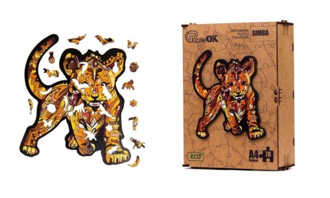 PUZZLE DREWNIANE UKŁADANKA LEW MAŁY TYGRYS SIMBA PUZZLE DREWNIANE UKŁADANKA LEW MAŁY TYGRYS SIMBA