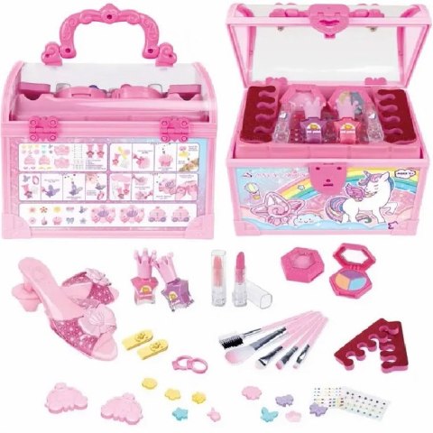 KUFEREK Z KOSMETYKAMI MEGA AKCESORIA BUCIKI PĘDZELKI SPINKI PĘDZLE MAKEUP KUFEREK Z KOSMETYKAMI MEGA AKCESORIA BUCIKI PĘDZELKI SPINKI PĘDZLE MAKEUP