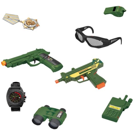 MEGA DUŻY ZESTAW WOJSKOWY OKULARY BROŃ PISTOLET LORNETKA PAS ZEGAREK RADIO MEGA DUŻY ZESTAW WOJSKOWY OKULARY BROŃ PISTOLET LORNETKA PAS ZEGAREK RADIO
