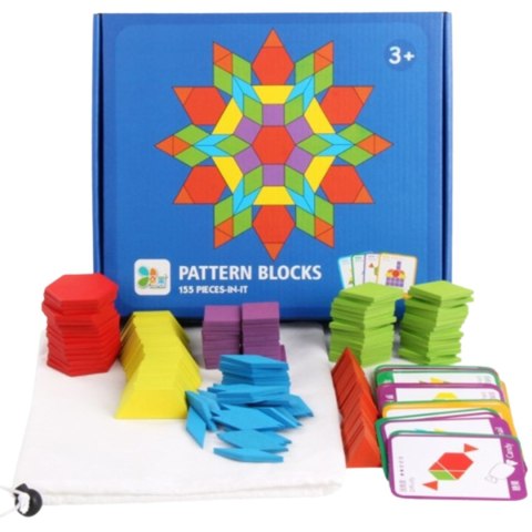 TANGRAM DREWNIANE PUZZLE GEOMETRYCZNE FIGURY KARTY GRA LOGICZNA MONTESSORI