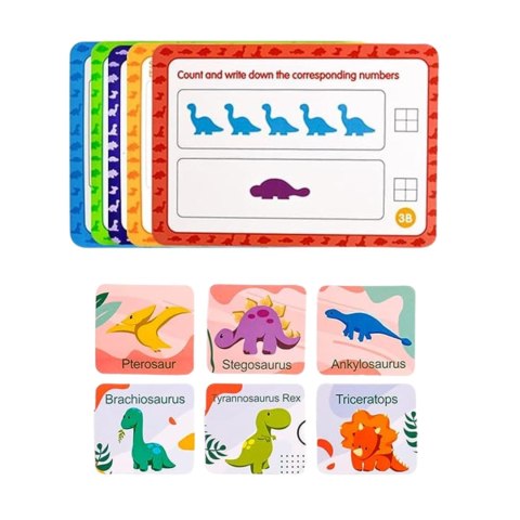 ZESTAW EDUKACYJNY NAUKA LICZENIA FIGURKI DINOZAURY KARTY GRA ZRĘCZNOŚCIOWA ZESTAW EDUKACYJNY NAUKA LICZENIA FIGURKI DINOZAURY KARTY GRA ZRĘCZNOŚCIOWA
