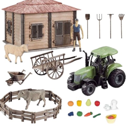 DUŻA FARMA DOMEK ROLNIKA TRAKTOR ZESTAW NARZĘDZI ZWIERZĘTA FIGURKA ROLNIKA DUŻA FARMA DOMEK ROLNIKA TRAKTOR ZESTAW NARZĘDZI ZWIERZĘTA FIGURKA ROLNIKA