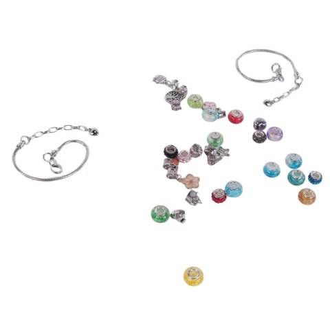 ZESTAW DO ROBIENIA BIŻUTERII BRANSOLETEK DIY CHARMS BEADS KORALIKI PREZENT