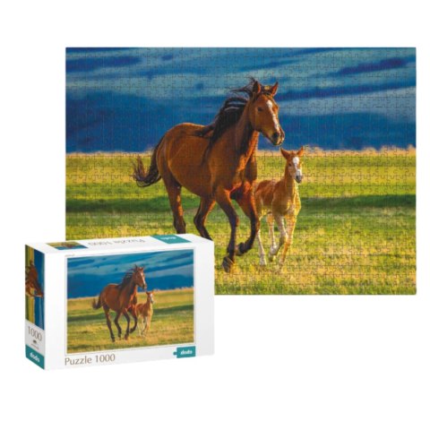 PUZZLE NAUKA ŹREBAKA 1000 ELEMENTÓW DO UŁOŻENIA PIĘKNY OBRAZ KOŃ I ŹREBAK PUZZLE NAUKA ŹREBAKA 1000 ELEMENTÓW DO UŁOŻENIA PIĘKNY OBRAZ KOŃ I ŹREBAK