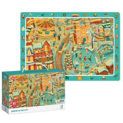 PUZZLE OBSERWACYJNE ZIMA W MIEŚCIE 80 ELEMENTOW DO UŁOŻENIA DLA DZIECI PUZZLE OBSERWACYJNE ZIMA W MIEŚCIE 80 ELEMENTOW DO UŁOŻENIA DLA DZIECI