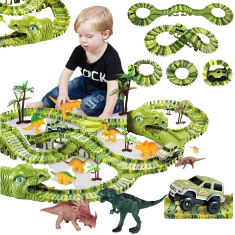 TOR WYŚCIGOWY DINOZAUR XXL DINO PARK TOR PRZESZKÓD DINOZAURY ZESTAW