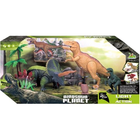 ZESTAW 4 FIGUREK DINOZAURÓW 2 DRZEWKA EFEKTY DŹWIĘKOWE I ŚWIETLNE ZESTAW 4 FIGUREK DINOZAURÓW 2 DRZEWKA EFEKTY DŹWIĘKOWE I ŚWIETLNE