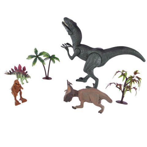 ZESTAW FIGUREK DINOZAURÓW 4 DINOZAURY 2 DRZEWKA EFEKTY DŹWIĘKOWE I ŚWIETLNE ZESTAW FIGUREK DINOZAURÓW 4 DINOZAURY 2 DRZEWKA EFEKTY DŹWIĘKOWE I ŚWIETLNE