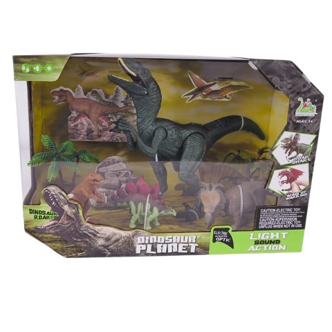 ZESTAW FIGUREK DINOZAURÓW 4 DINOZAURY 2 DRZEWKA EFEKTY DŹWIĘKOWE I ŚWIETLNE ZESTAW FIGUREK DINOZAURÓW 4 DINOZAURY 2 DRZEWKA EFEKTY DŹWIĘKOWE I ŚWIETLNE